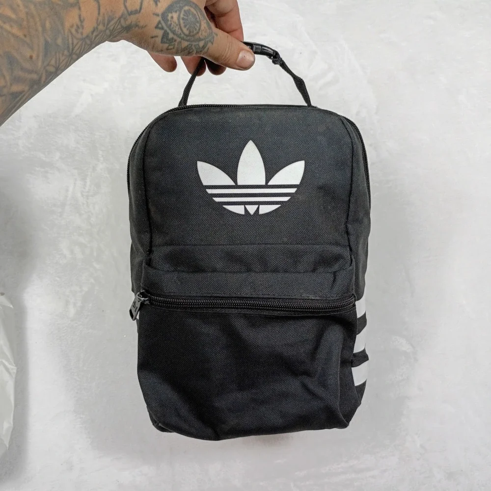 Adidas Originals‎ Trefoil Insulated Lunch Bag Black White 3-Stripe Buckle Handle